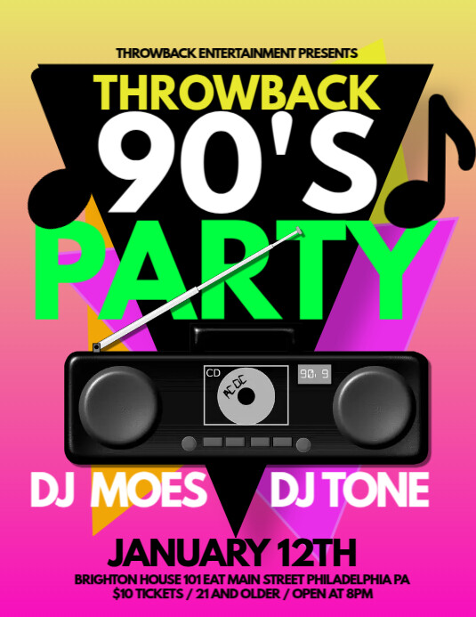 90s Party Flyer Template Free Printable Templates Your GoTo 90s Party Flyer Template Free Printable Templates Your GoTo