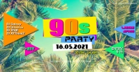 90s Party header cover 90's event invitation template