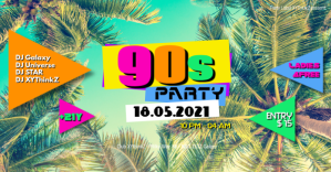 90s Party header cover 90's event invitation template