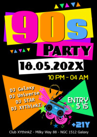 Takin It Back To The 90s Retro Birthday Invite