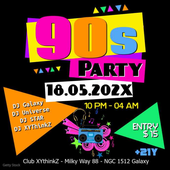 Copy of 90s Party Oldschool Retro Event 90er Insta | PosterMyWall