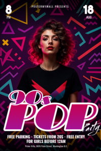 90s Pop Party Template Poster