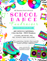 White School Dance Fundraiser Løbeseddel Template