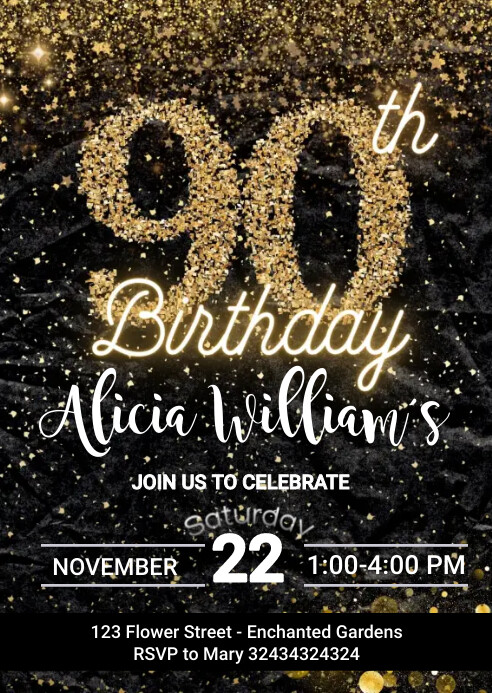 90th Birthday Announcements Templates Editable 90th Birthday 90th-birthday-announcements-templates-editable-90th-birthday