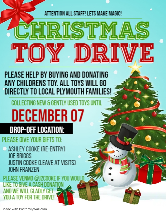 Christmas Toy Drive Flyer PosterMyWall