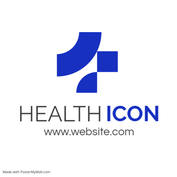 blue and grey health pharmacy logo icon blue