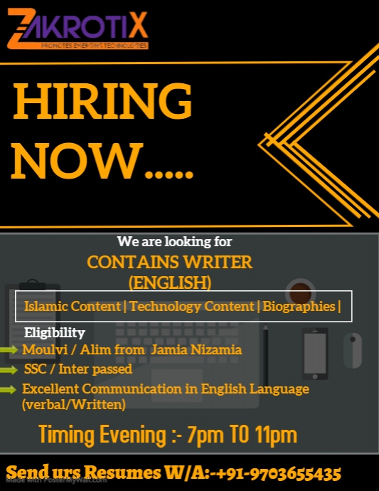 Copy of Writers needed PosterMyWall