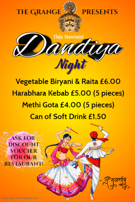 Dandiya on Navratri Poster template