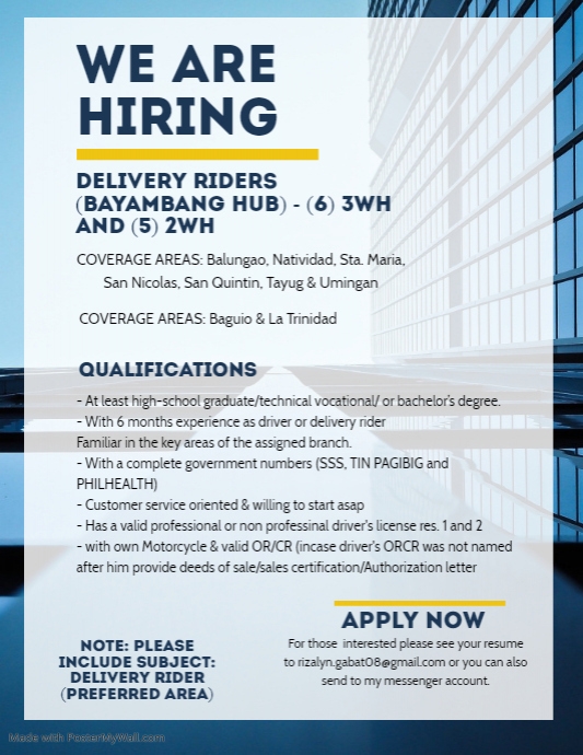 Copy of Copy of We are hiring jobs available flyer ad | PosterMyWall