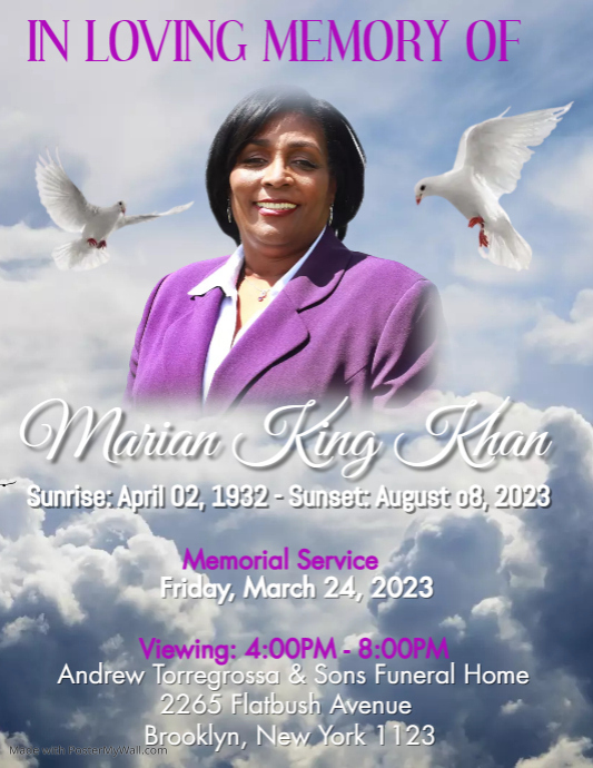 Funeral Announcement flyer,simple modern PosterMyWall