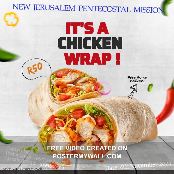 Copy of Chicken Wrap Deal Free Delivery | PosterMyWall