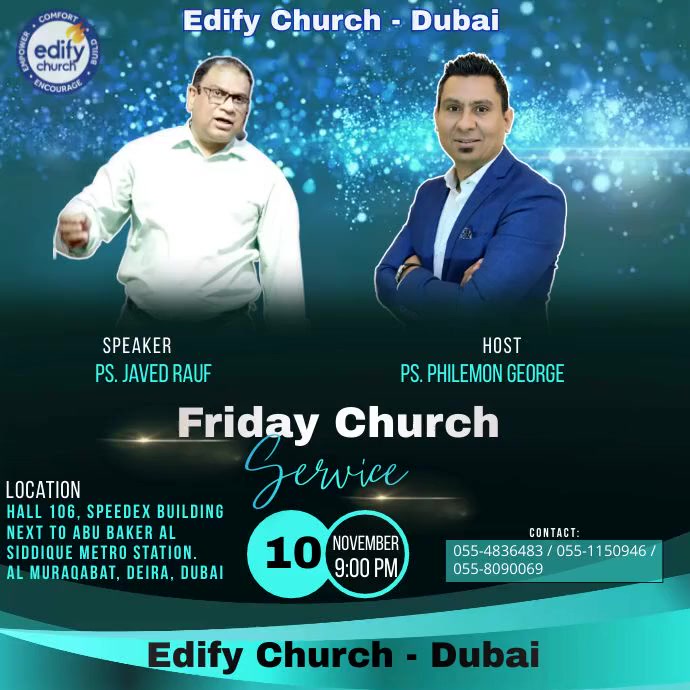 Friday Service - 10/11/2023 - Ps. Javed Rauf | PosterMyWall