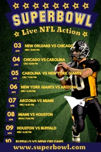 Football Team Schedule Poster Template