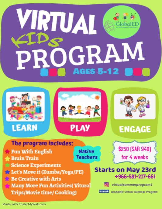 Copy of Copy of Virtual kids program | PosterMyWall