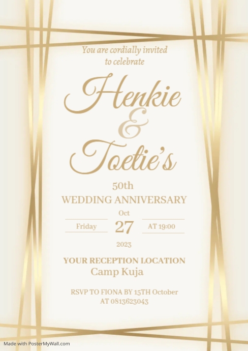 Wedding Anniversary Invitation Template | PosterMyWall