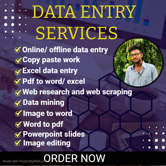 Data entry services Instagram Post template