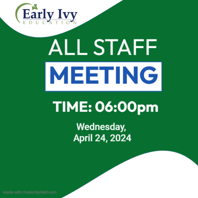staff meeting notice communication poster template