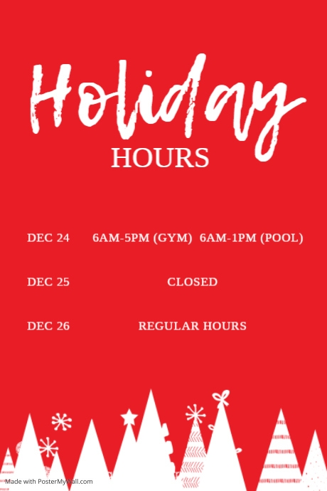 Christmas Holiday Opening Hours Template Poster