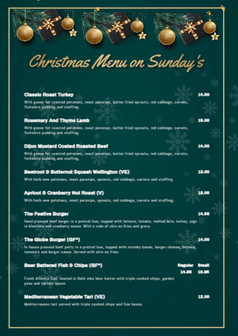 Copy of Sunday Menu | PosterMyWall
