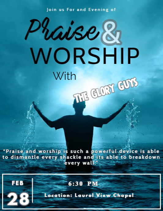 Praise & Worship Event Flyer Design Template | PosterMyWall