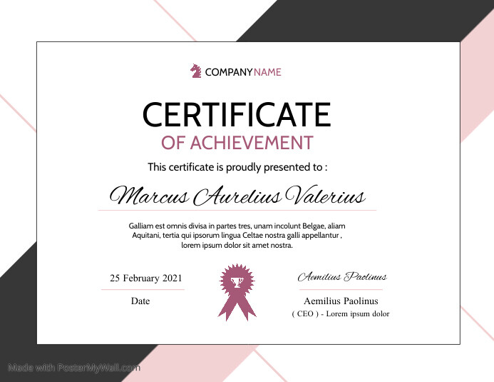 modern colorful simple to customize certifica