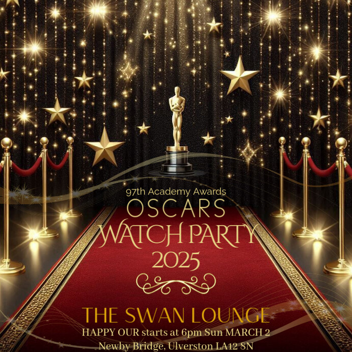 Copy of 97th Academy awards OSCAR Watch Party Instagram Post Template ...