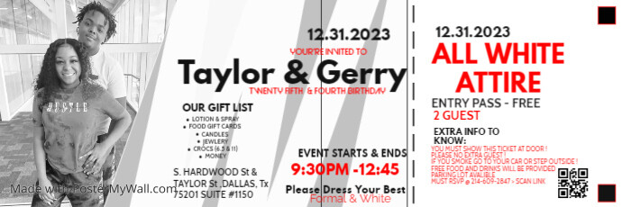 blue and white generic ticket party template | PosterMyWall