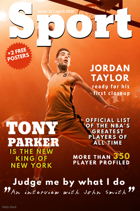 Sports Magazine Cover Template Plakkaat