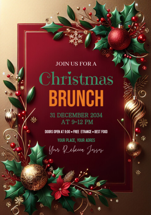 Christmas brunch Flyer Template (1) A4
