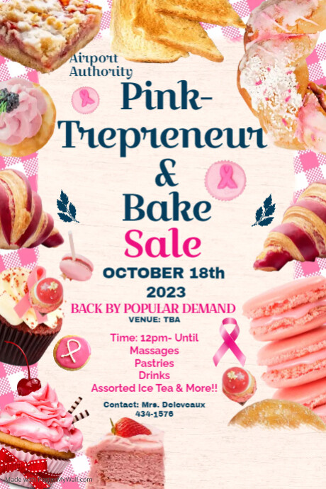 Breast Cancer Bake Sale Template Poster