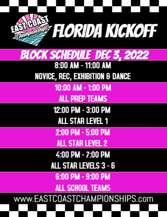 Copy of 2022 Kick Off Block Schedule | PosterMyWall