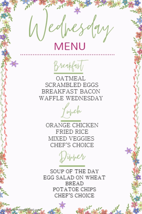 Copy of Spring Menu Template | PosterMyWall