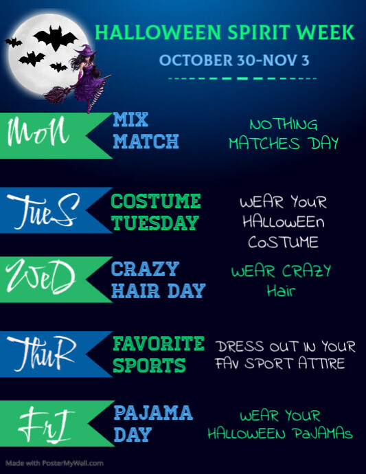 Halloween spirit week template PosterMyWall Halloween spirit week template PosterMyWall