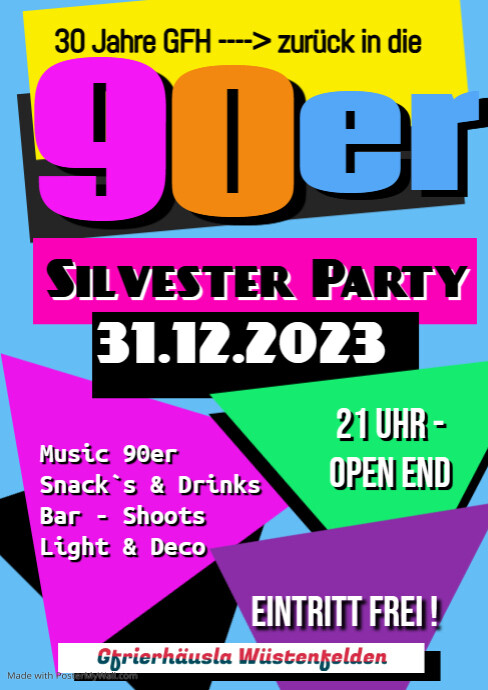 90s Party Oldschool Retro Event 90er | PosterMyWall