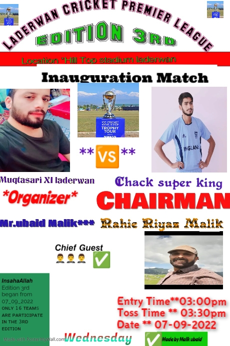 Copy of Cricket Flyer Poster for tournaments event | PosterMyWall