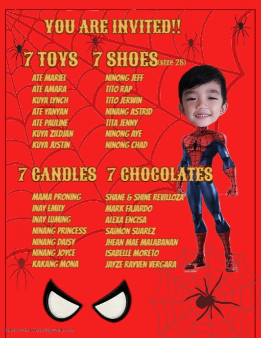Kids Spiderman Birthday Invitation Template (1) | PosterMyWall