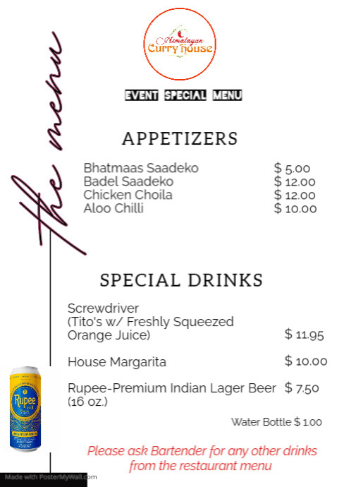 Copy of the menu restaurant | PosterMyWall