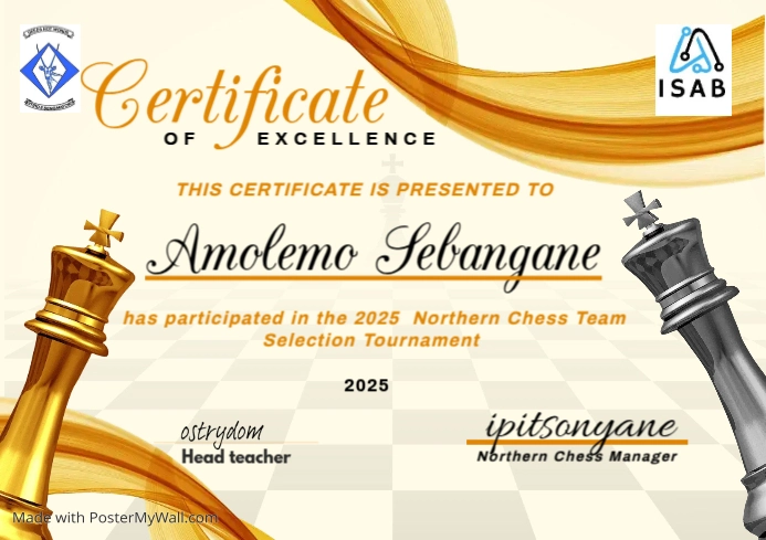 Chess Certificate of Appreciation Template A4