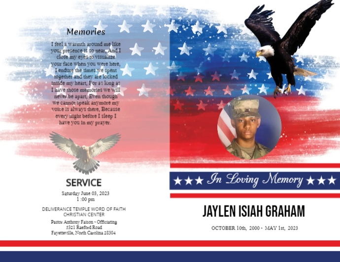 Military Army Funeral Program Template PosterMyWall
