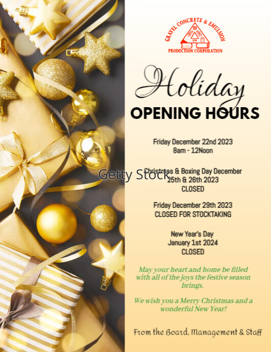 Opening Times Christmas Days holidays Retail PosterMyWall