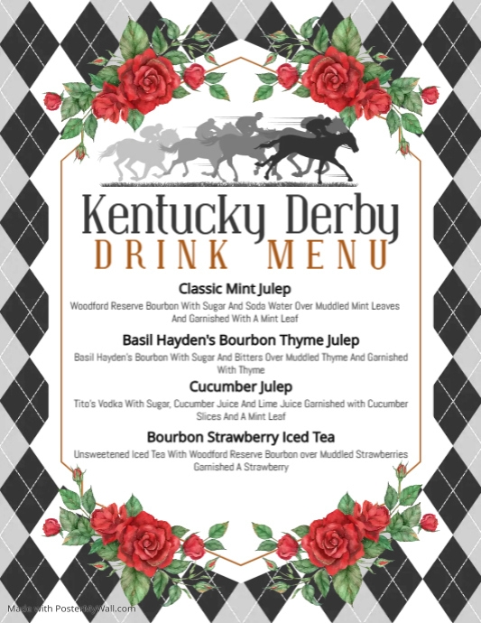 White Kentucky Derby Party Flyer template