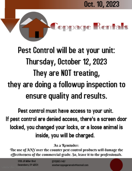 Pest Control Notice (1) | PosterMyWall