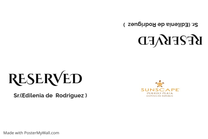 Simple Reserved Sign Template | PosterMyWall