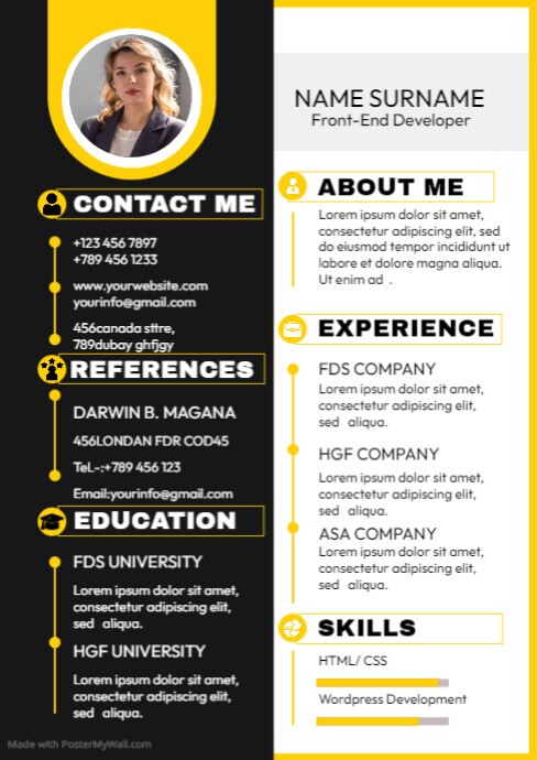 Clean and modern resume portfolio or cv templ