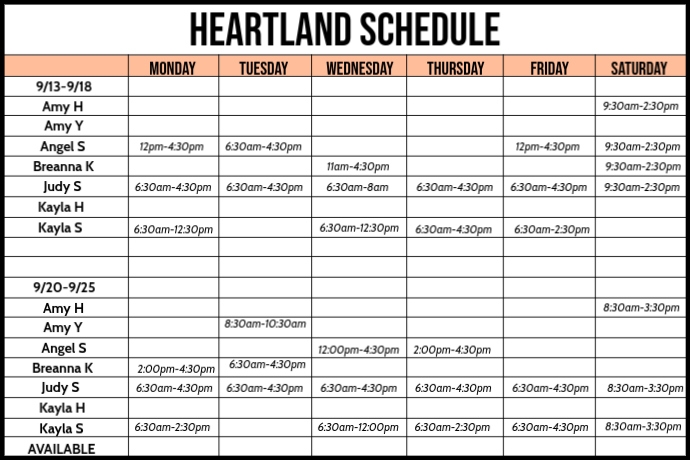 Heartland Schedule | PosterMyWall Heartland Schedule | PosterMyWall