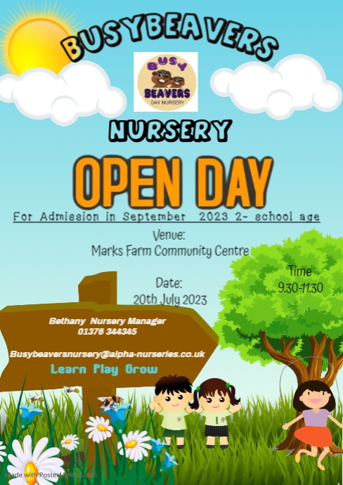 Open Day A4 template
