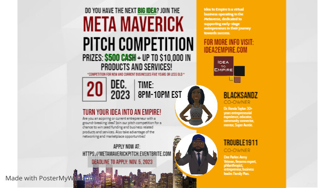 Multiverse Meta Maverick Pitch - Contestant (1) | PosterMyWall
