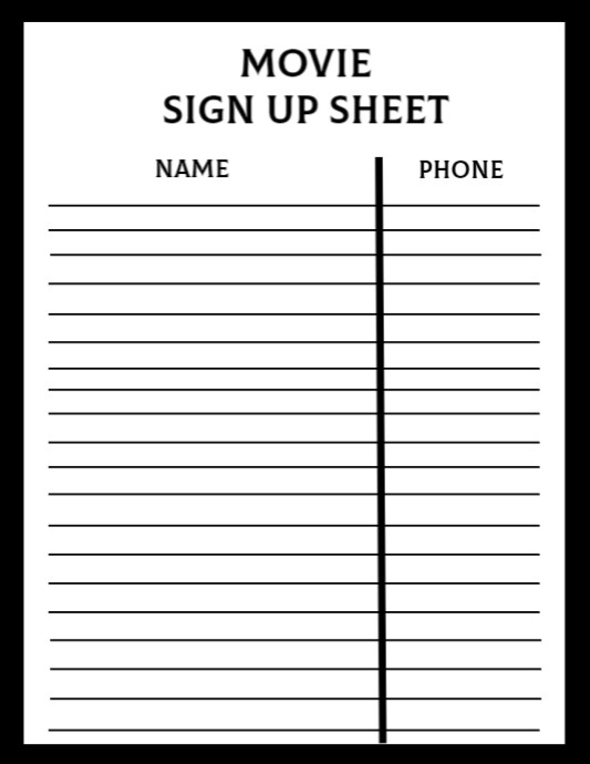 Sign Up Sheet Template (1) | PosterMyWall