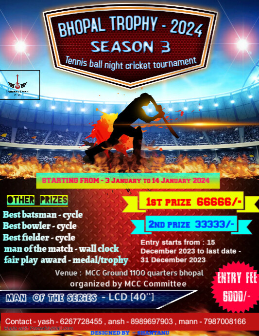 Cricket tournament flyer design | PosterMyWall