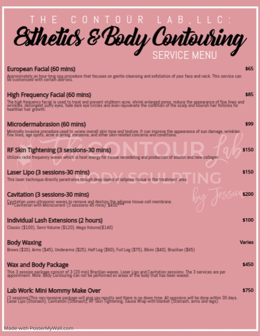 Copy of Beauty Salon Service Menu Poster | PosterMyWall